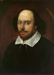 Porträtt av William Shakespeare (1564-1616), omkring 1610
